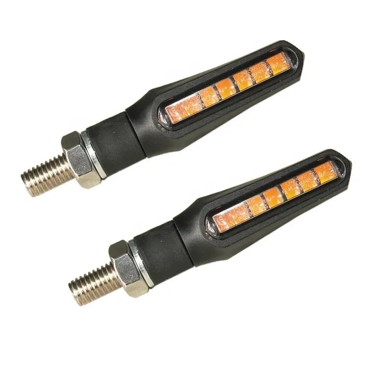 12v Amber Flowing Led Motorcycle Turn Signal Lights Indicator Front Rear Blinker Light Flasher